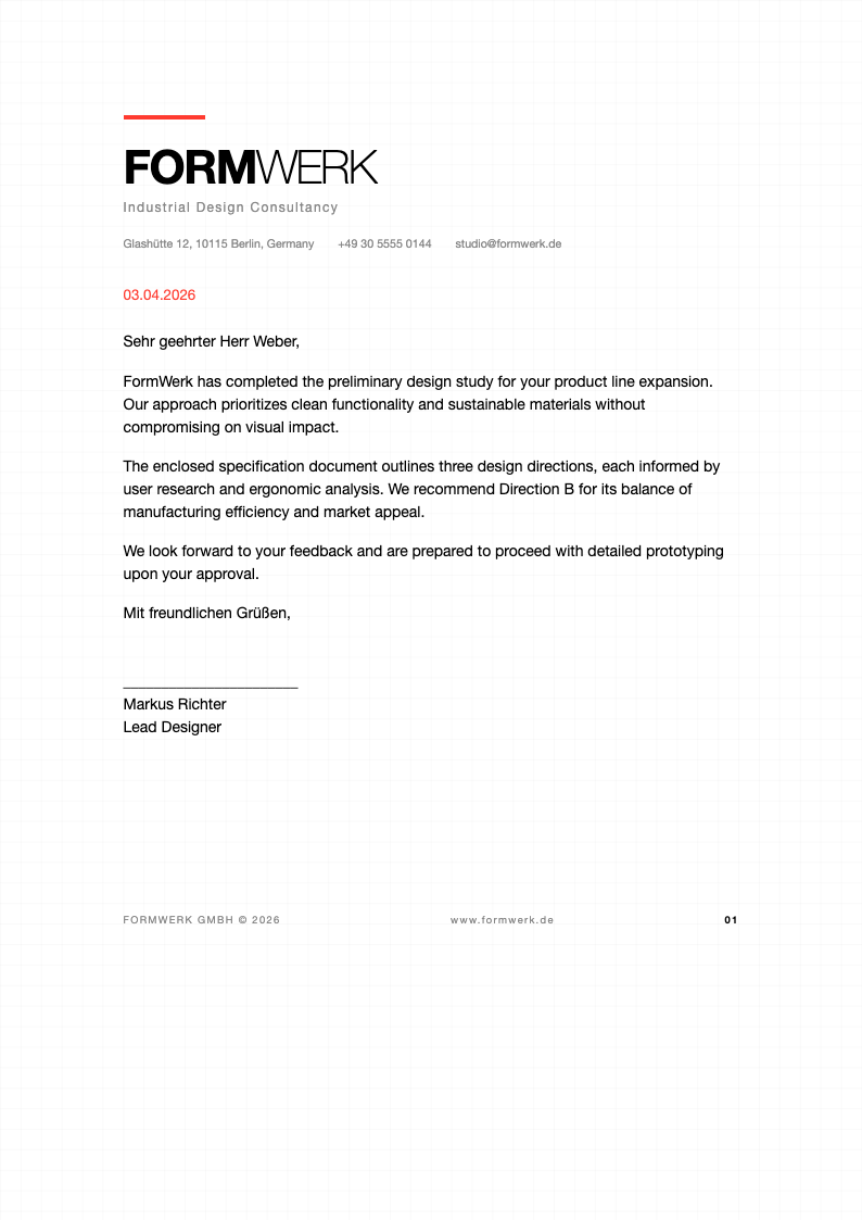 Modern minimal decorative letterhead